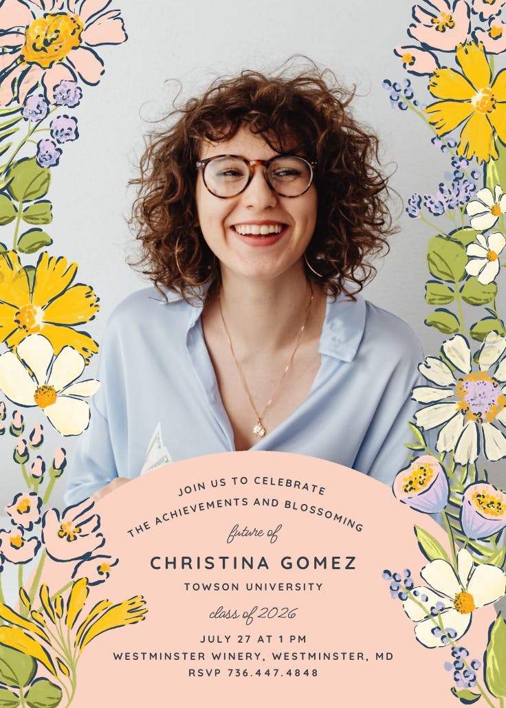 Spring Florals Graduation Party Invitation Template Greetings Island